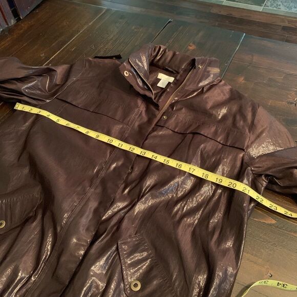 CHICO’S Brown Cropped utility Jacket - Picture 6 of 8